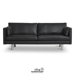 Nielaus Handy sofa 3 pers. L205 cm. - Sort læder - Stærk Pris - FAST TRACK